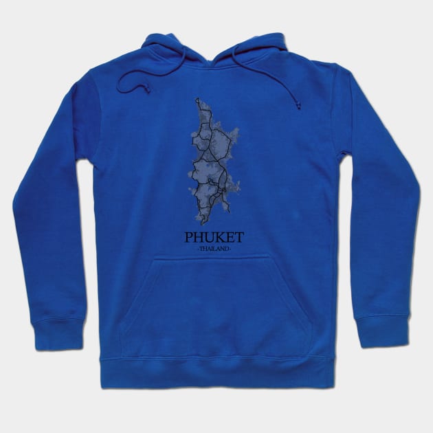 Phuket Island Map - Thailand Cartography Hoodie by SPAZE